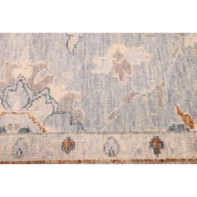ECARPETGALLERY Hand-knotted Modern Oushak Light Denim Blue Wool Rug - 8'1 x 9'11