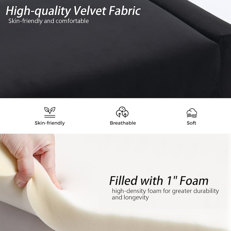 Velvet/Faux Leather Entryway Bench End of Bed Bench Upholstered Modern Window Bench for Dining Room/Bedroom