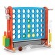 preview thumbnail 9 of 8, Height Adjustable Connect Game w/Mesh Pocket for Indoor & Outdoor Light blue & orange