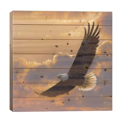 Soaring Spirit - Bald Eagle, Square Print On Wood by Collin Bogle - Multi-Color