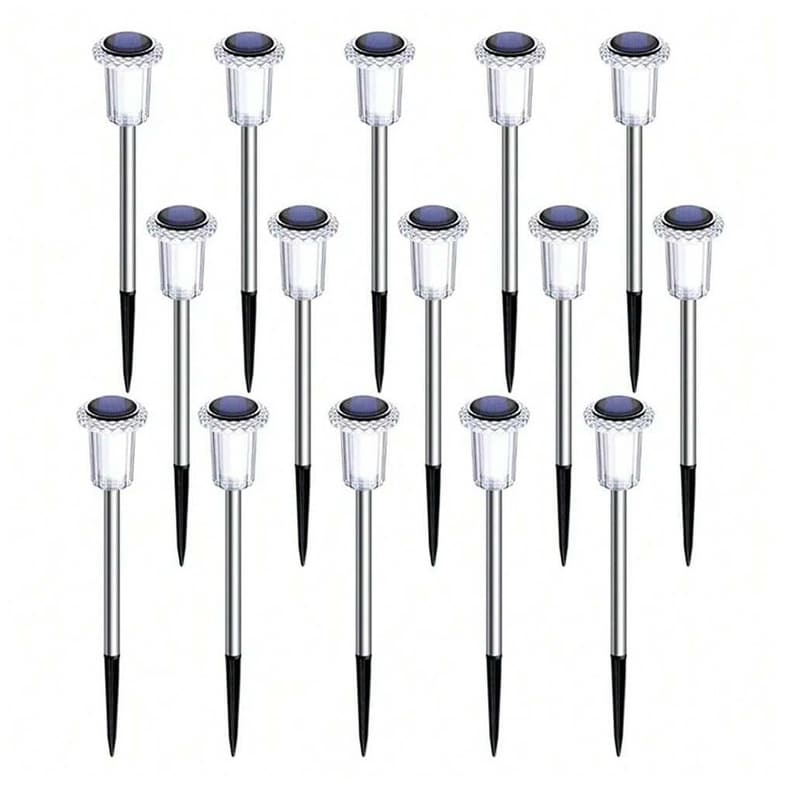 Christmas Solar Pathway Lights Waterproof Stainless Steel Yard & Driveway Outdoor Decor