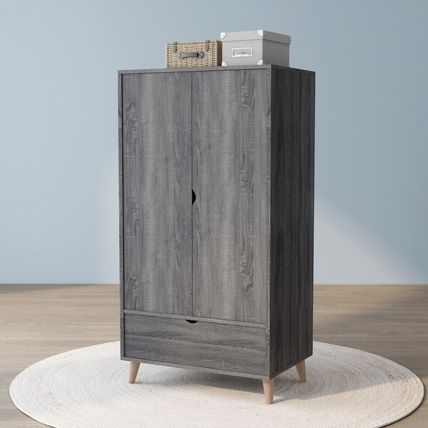 Carson carrington gjovik contemporary distressed grey wardrobe armoire discount