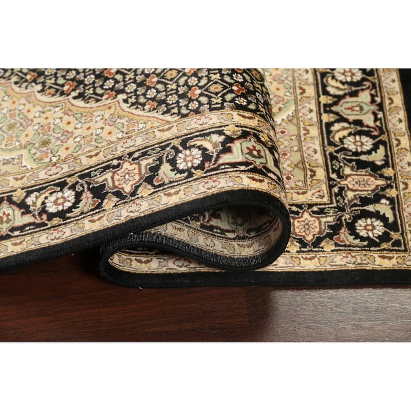 Wool/ Silk Vegetable Dye Tabriz Mahi Area Rug Handmade Oriental Carpet - 3'10" x 6'0"