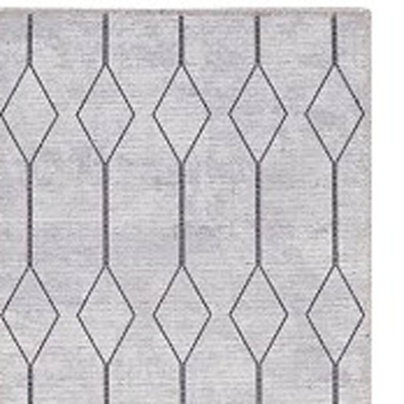 HomeRoots 10' Runner Cream Geometric Power Loom Washable Runner Rug - 120' X '26' X '0.28