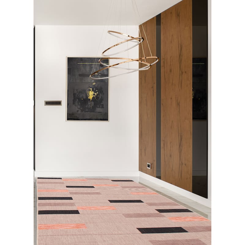 ECARPETGALLERY Machine Woven Lotus Mod Tan Polypropylene Rug - 5'1 x 7'7