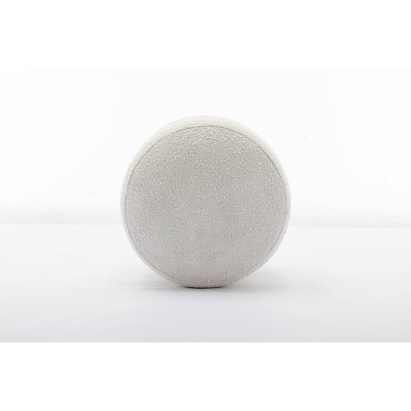 006-Soft Boucle Round Ottoman Footrest Stool