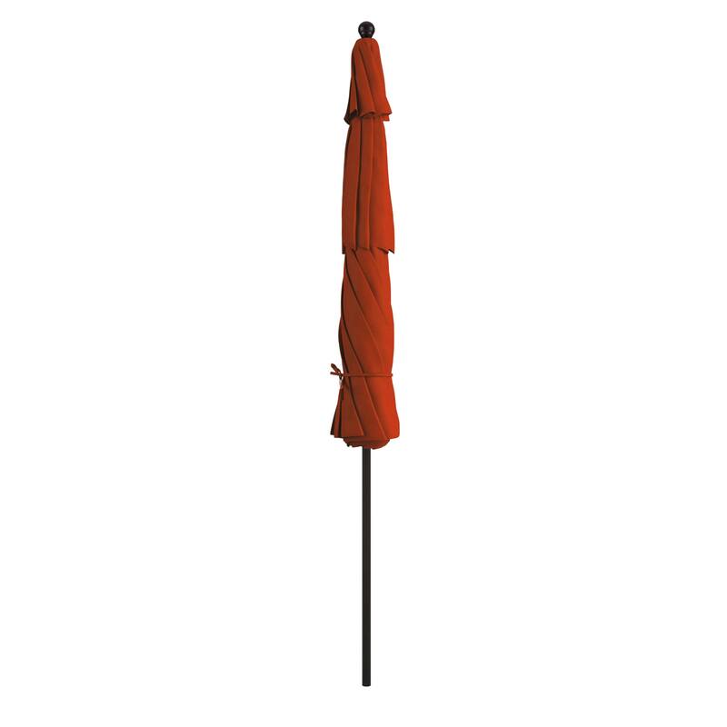 California Umbrella 11' Venture Series Patio Umbrella, Bronze Aluminum Pole Fiberglass Ribs Pulley Lift, Pacifica Pacific Blue