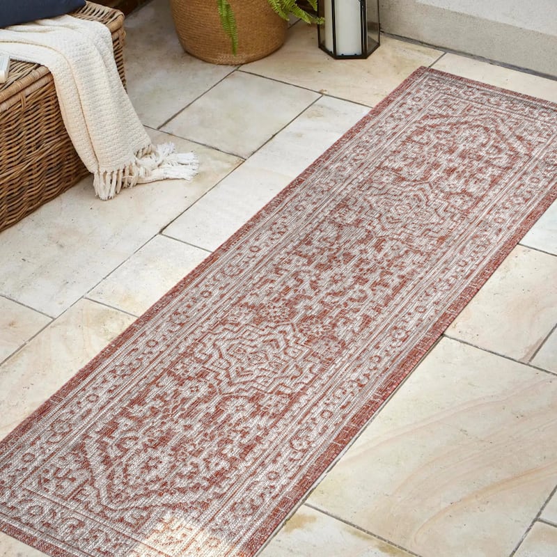 JONATHAN Y Rozetta Medallion Textured Weave Indoor/Outdoor Area Rug