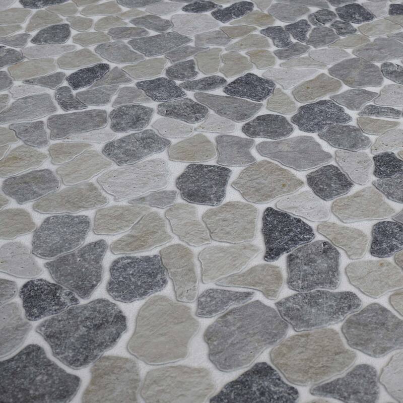 Cruz Bay Studio MKT3023 Full Eclectic - 18" x 18" Pebble and Rock - Dove Grey