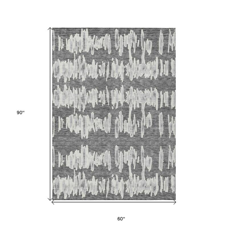 HomeRoots Striped Transitional Rectangle Outdoor Rug