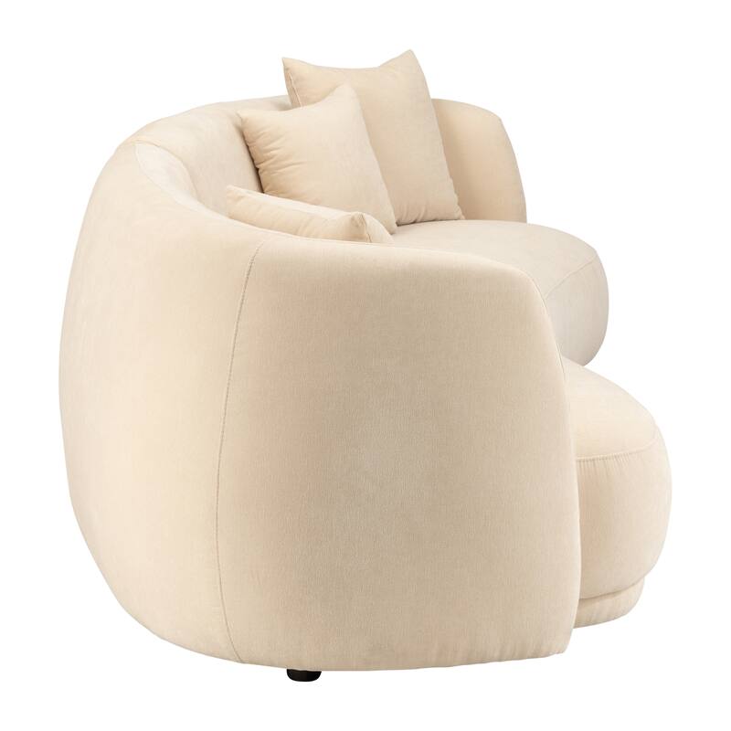 Sagebrook Home Neutral Modern 4 Seat Rectangle Curved Sofa - 117" x 49" x 31"