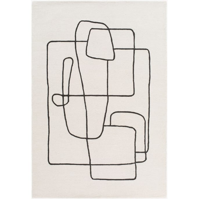 Livabliss Rossi Modern Area Rug - 5' x 7'6" - White/Black