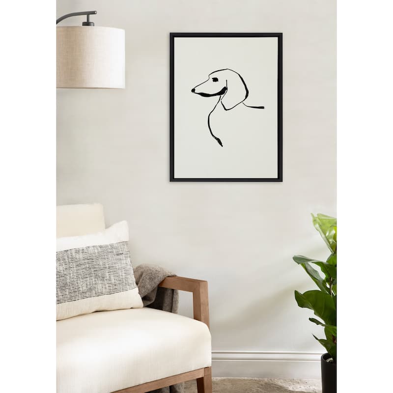 Kate and Laurel Sylvie 1023 Dachshund Framed Canvas by Teju Reval of SnazzyHues