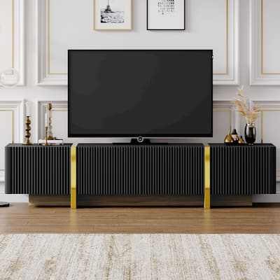 Modern Entertainment Center with Storage Cabinets & Drawers, TV Stand for TVs Up to 80''