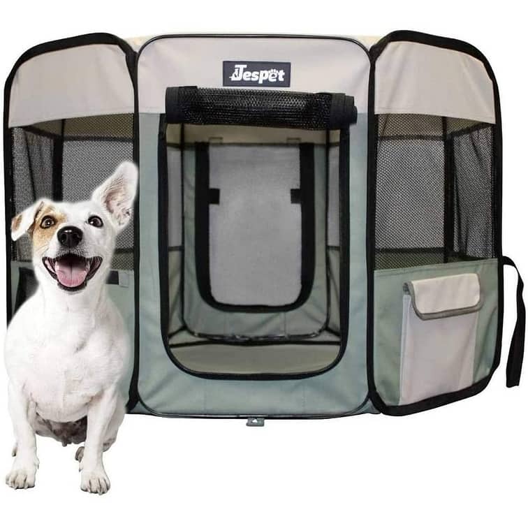 Jespet Soft-Sided Folding Dog & Cat Playpen - 36" x 36" x 24"H