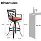 preview thumbnail 17 of 27, Outdoor Patio Bar Stools Aluminum Swivel Bar Chair with Sunbrella Cushion