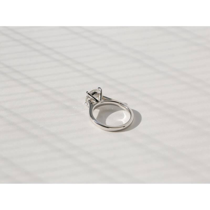 Kobelli 3 Carat Natural Diamond GIA Certified 14k Solid Gold Round Solitaire Cathedral One-of-a-Kind Excellent Ring