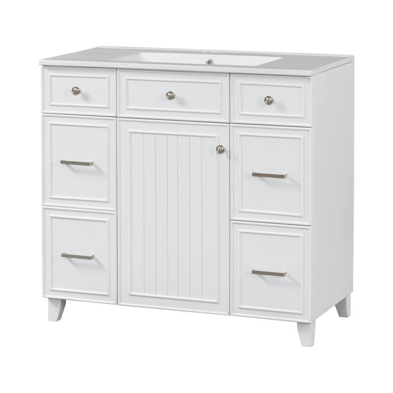 36" Bathroom Vanity with Ceramic Sink