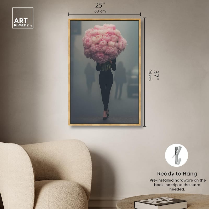 Peony Bouquet Canvas by Art Remedy