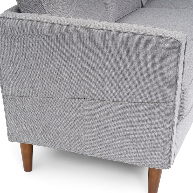 HANA Modern Linen Sofa w/ Arm Pockets by Crown Comfort