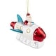 preview thumbnail 6 of 5, Santa in a Rocket Ship Glass Christmas Ornament - 4.25" - Silver