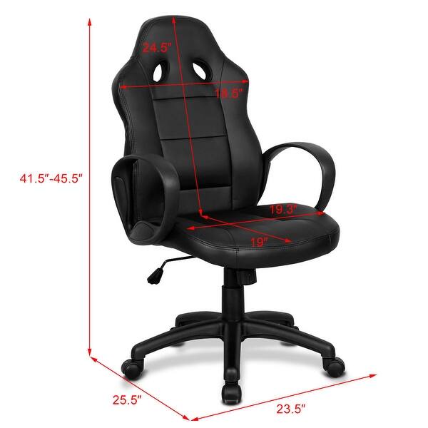 Costway High Back Race Car Style Bucket Seat Office Desk Chair Gaming Chair Black Overstock 17920341