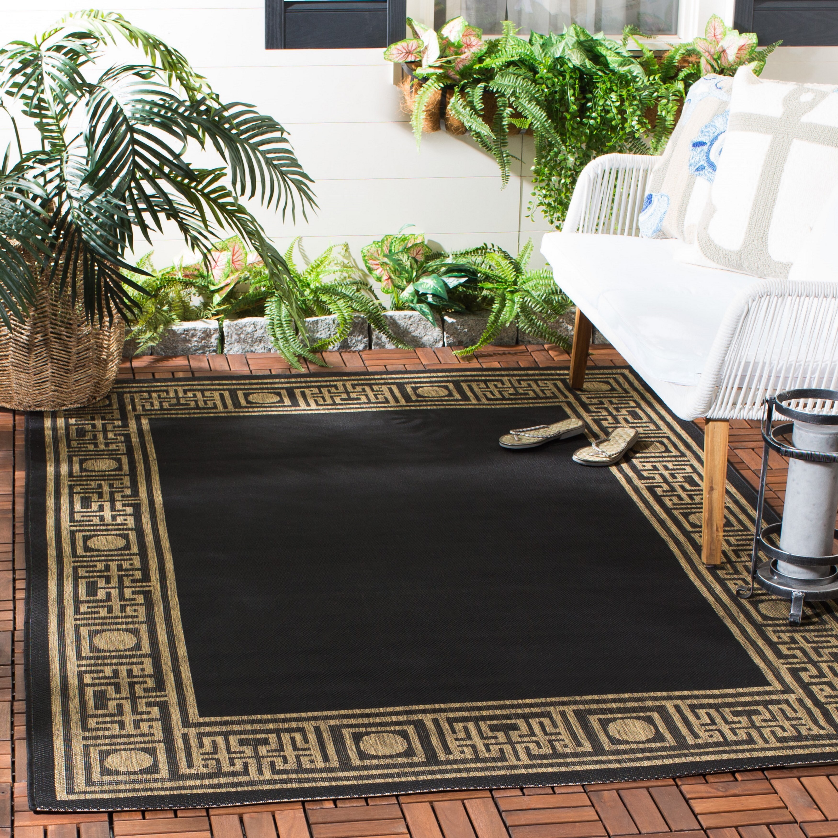 Safavieh Courtyard Black Coffee Brown Indoor Outdoor Rug Overstock 7356976