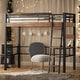 preview thumbnail 1 of 8, Classic Metal Twin Size Loft Bed Black