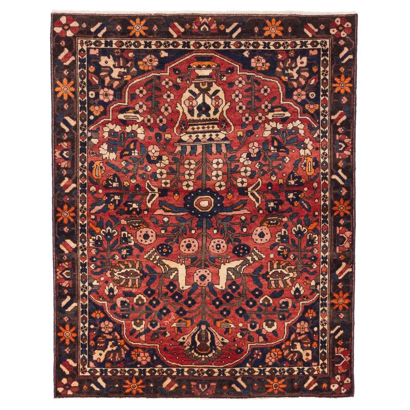 ECARPETGALLERY Hand-knotted Kayseri Vintage Red Wool Rug - 5'1 x 6'6
