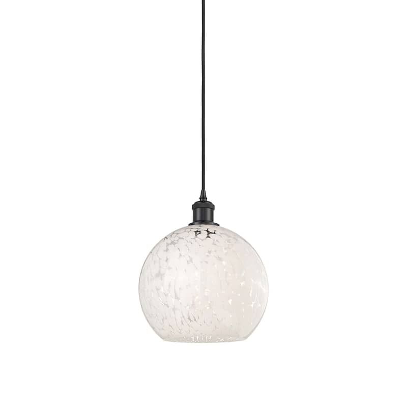 Innovations Lighting 516-1P-12-10 White Mouchette Pendant White - Matte Black