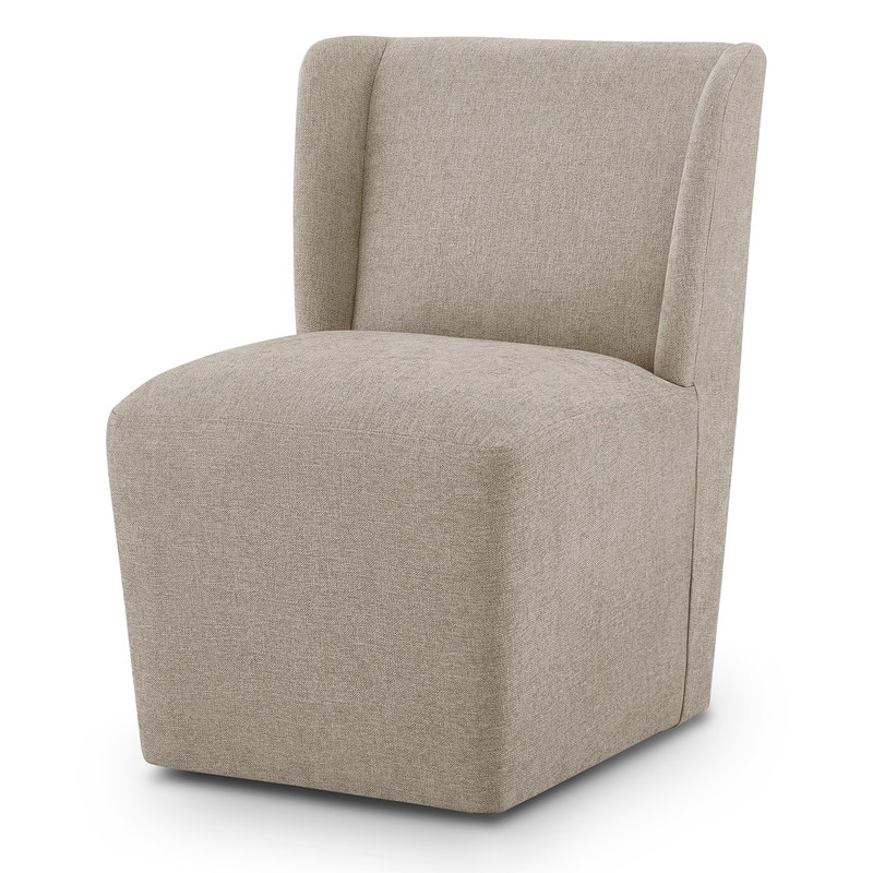 Spruce & Spring Iris Modern Upholstered Fabric Dining Chair with Casters