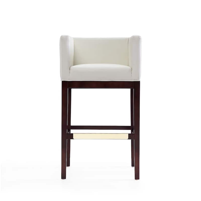 Manhattan Comfort Kingsley 38 in. Dark Walnut Beech Wood Barstool (Set of 2)