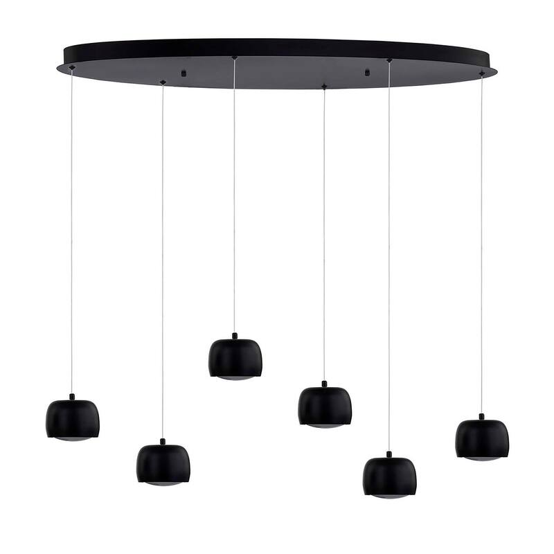 Justice Design Group Frascati LED 6-Light Oblong Chandelier - Matte Black Finish