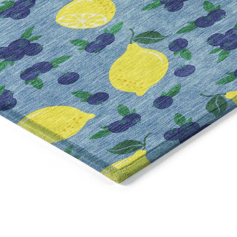 Machine Washable Indoor/ Outdoor Citrus Berry Chantille Rug