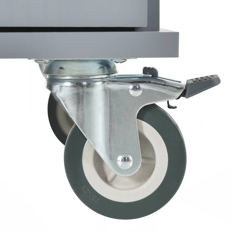 Rolling Mobile Kitchen Island with Drop Leaf - Solid Wood Top