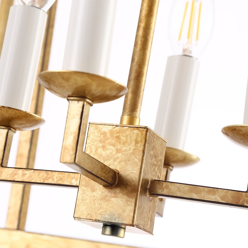 4 Light 29 inch Gilded Iron Extra Large Double Cage Lantern Pendant