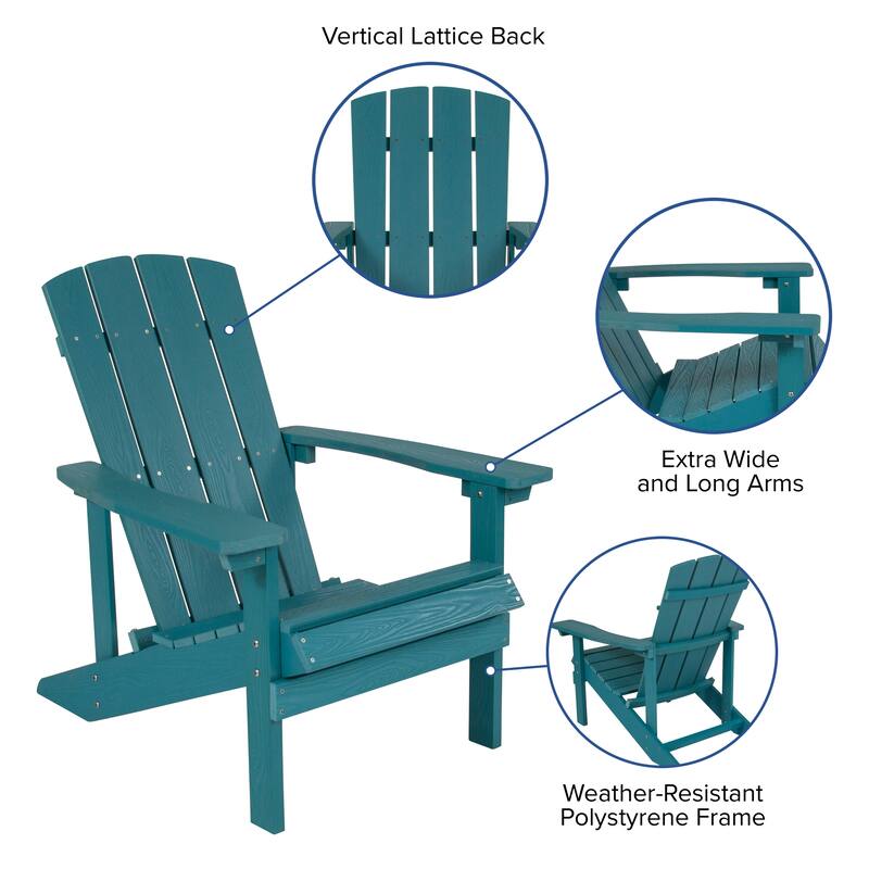 Star and Moon Fire Pit with Mesh Cover & 4 Poly Resin Adirondack Chairs
