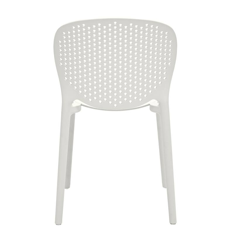 HomeRoots Set Of Four White Heavy Duty Plastic Juvenile Chairs - 14.00 in. x 23.00 in. x 16.00 in.