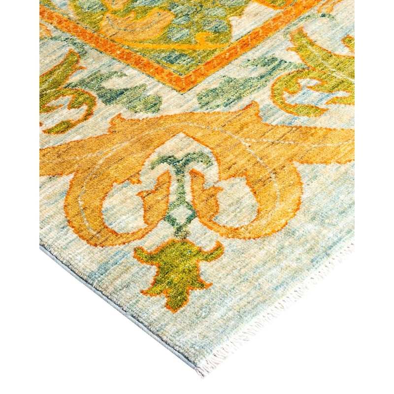 Overdyed, One-of-a-Kind Hand-Knotted Area Rug - Green - 8' 10" x 12' 3"