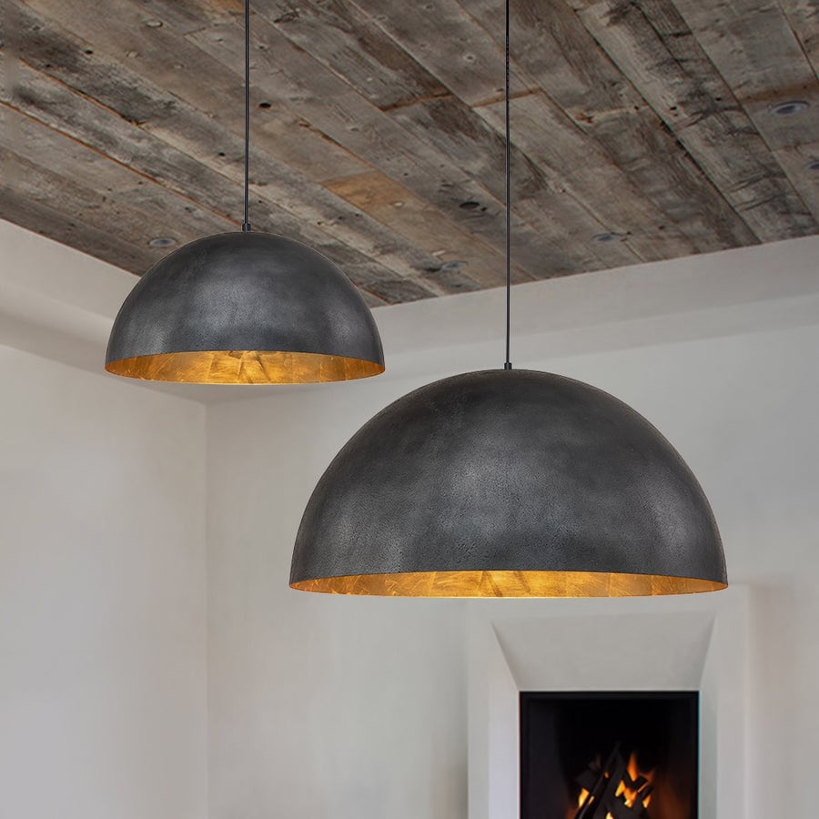Industrial Oversized Metal Dome Pendant Light - Modern Farmhouse