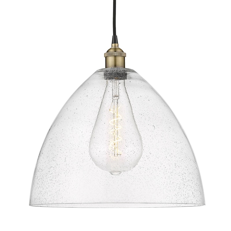 Innovations Lighting 616-1P-18-16 Edison Dome Pendant Edison Dome 16" - Black Antique Brass / Seedy