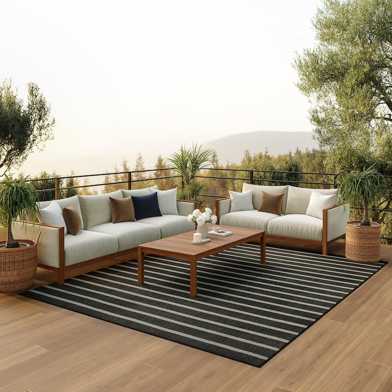 Nourison Positano Indoor/Outdoor Striped Area Rug.