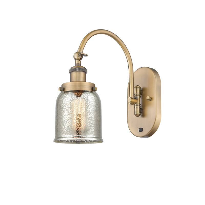Innovations Lighting Franklin Restoration Bell - 1 Light 5" Sconce - Arm Swivels Side To Side - Silver Plated Mercury/Brushed Brass