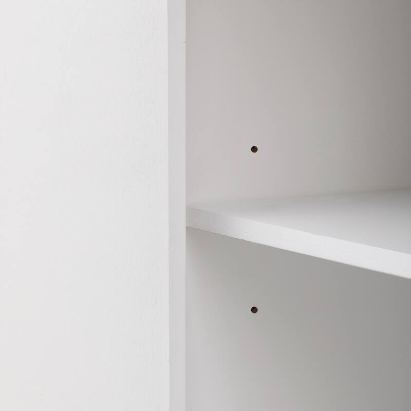 Curved Design Storage Cabinet with Adjustable Shelves and Drawer
