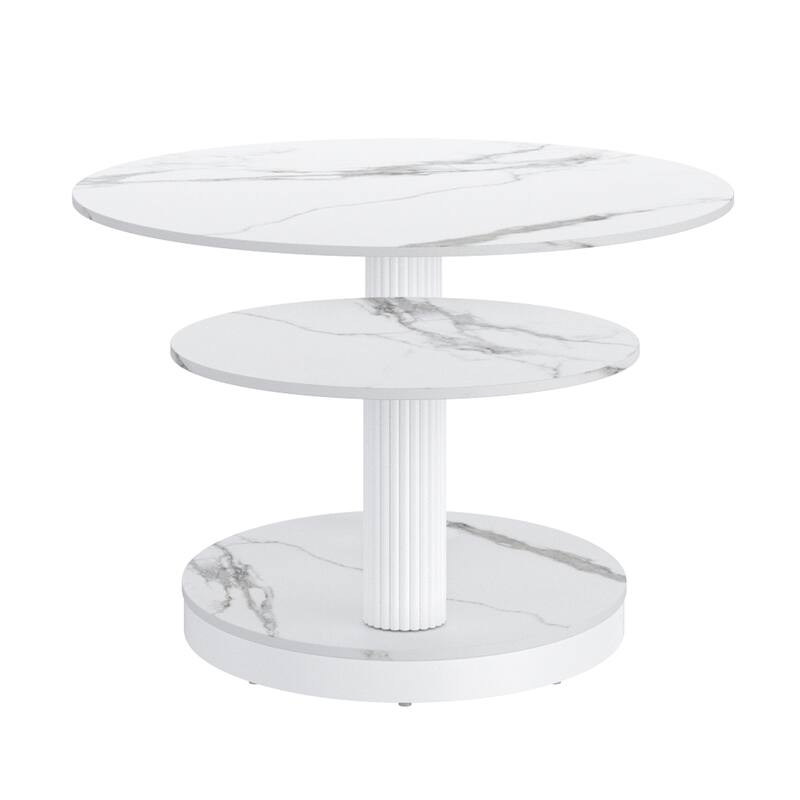 Contemporary Sintered Stone & Metal Coffee Table