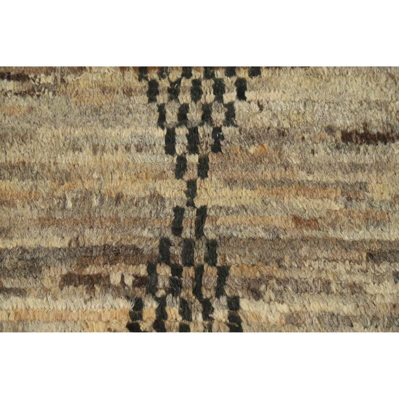 Geometric Moroccan Rug Handmade Multi-Color Tribal Wool Carpet - 4'10" x 6'3"