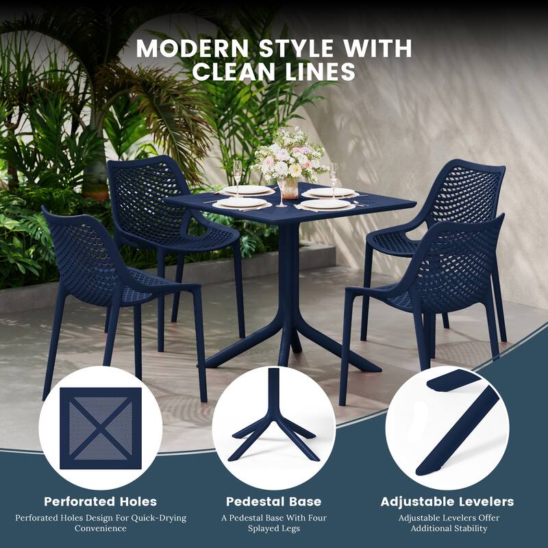 Frond and Form 4-Person Outdoor Square Dining Set