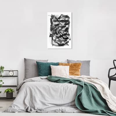 Wynwood Studio Abstract Guess Black and Modern & Contemporary Wall Art Canvas Print