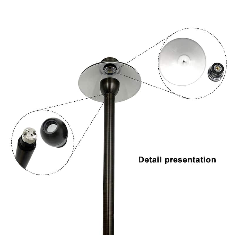 18" Antique Brass Cast Brass Path Light 6" Hat, IP65 Weatherproof, G4 Bulb Compatible - Antique brass