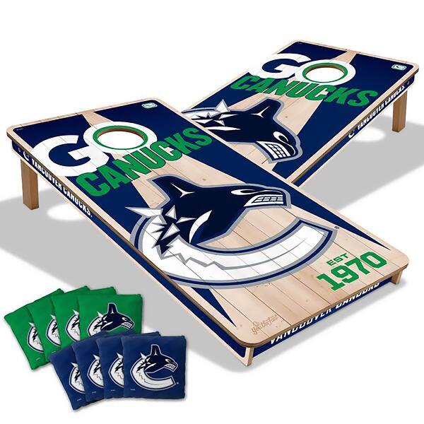 slide 2 of 5, Vancouver Canucks NHL 2x4 Cornhole Board Set Include Carrying Case